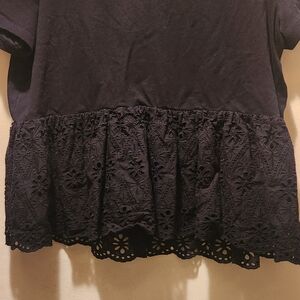 Kate Spade Black Floral Eyelet Blouse